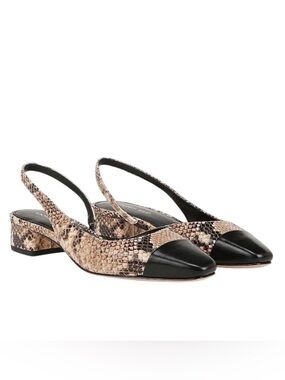 Veronica Beard Snake-Print Platform Sandals in Brown and Black
